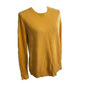 Everlane 100% cashmere mustard yellow crewneck sweater long sleeve M